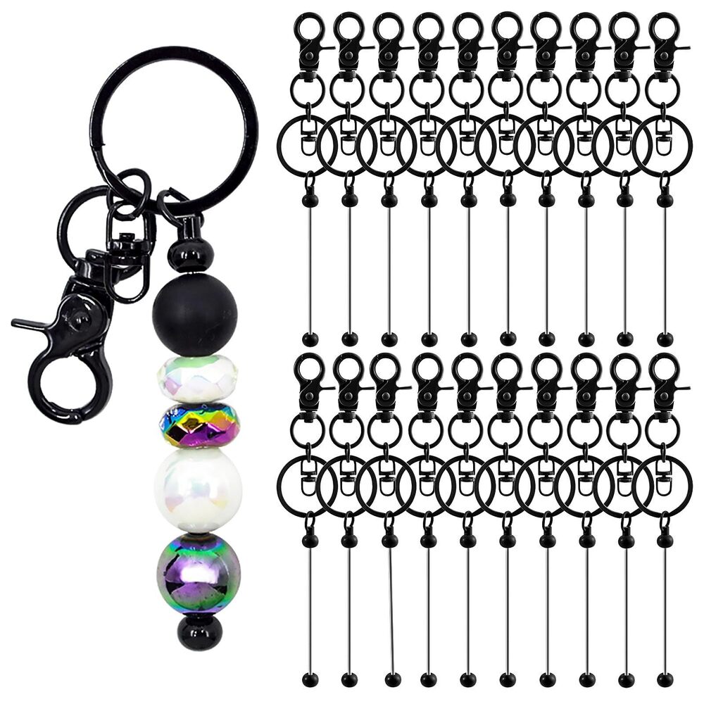 1561 40 Pcs Beadable Keychains Bulk Kit – DIY Keychain Making Supplies